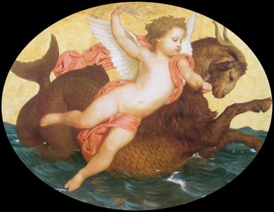 Putto on a Sea Monster by William Adolphe Bouguereau